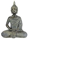 Statue de Bouddha en méditation assise - Sculpture de buste - Ornement - Feng Shui - Décoration de jardin, terrasses, balcon - Accessoire de maison - Sculpture de Bouddha - Figurine de jardin