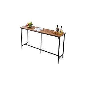 VEVOR Table de Bar Rectangulaire 160 cm, Table Haute de Cuisine, Meuble pour Balcon Salon Salle &agrave; Manger Bureau Coin Repas Bistro, Mange-debout Allong&eacute;, Plateau en Panneaux de Particules, Marron Clair