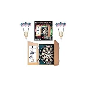 Unicorn Cible de fl&eacute;chettes avec Cabinet en Bois Noir/Blanc/Bleu/Rouge/Bois Taille Unique