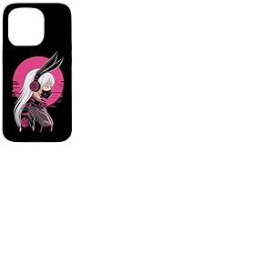 Cyberpunk Girl avec Masque Sci-FI Anime Manga Oreilles De Coque pour iPhone 15 Pro