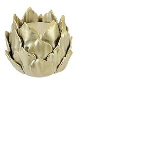Bougeoir &laquo; artichaut &raquo; en c&eacute;ramique pour Bougie Pilier, bougeoir d&eacute;coratif dor&eacute; pour Couronne de l'Avent, Couronne, d&eacute;coration de Table, c&ocirc;ne, n&eacute;nuphar, Objet de d&eacute;coration, Cadeau