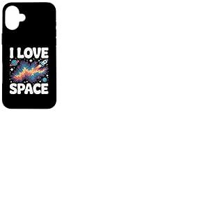 J'adore les planètes Space Cosmic Galaxy Rocket Coque pour iPhone 16 Plus