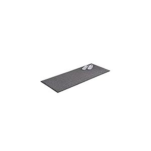 Relaxdays 10021902 Paillasson gris chin&eacute; tapis d&rsquo;entr&eacute;e couloir int&eacute;rieur extra plat mince 80 x 200 cm, noir-gris