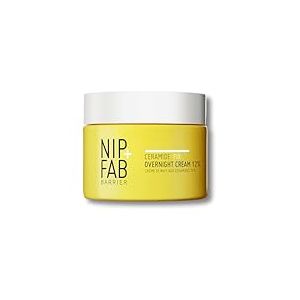 Nip+Fab Ceramide Fix Crème De Nuit 12% 50 ml, Luxueuse Pour Reconstituer La Barrière Cutanée, Soutien La Production D'Élastine