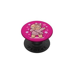 Girly Rose L&eacute;opard Pain d'&eacute;pices Dabbing No&euml;l Femmes Adolescentes Filles PopSockets PopGrip Adh&eacute;sif