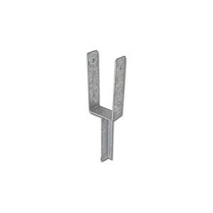 Alberts 216771 Support de poteau en U | avec Équerre à béton en fer T | galvanisé à chaud | largeur intérieure 91 mm | longueur Équerre à béton 200 mm