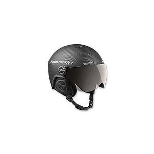 BLACK CREVICE casque de ski Arlberg I casque de ski avec visière & look pilote différentes couleurs I casque de ski hommes & femmes I respirant I avec visière de rechangeI taille réglable (S/M (54-57 cm), Noir Carbone)