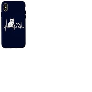 American Curl Cat Heartbeat EKG Funny Cats & Kitten Lovers Coque pour iPhone X/XS