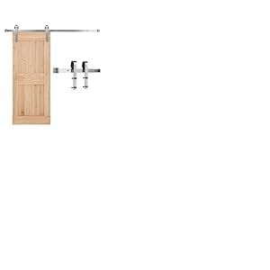 VEVOR Kit Quincaillerie pour Porte Grange Coulissante Simple, 150 cm, Rail Durable et Rouleau J, Finition Nickel Brossé, 150 kg, pour Portes 762 mm Largeur 34,92-44,45 mm Épaisseur, Porte Non Incluse