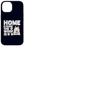 Home is Where The Woof is Berger Blanc Suisse Dog Lover Coque pour iPhone 14