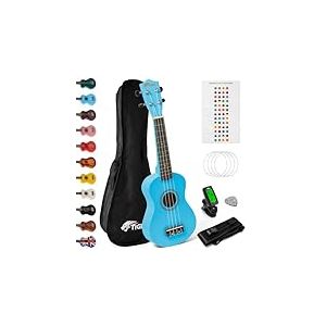 TIGER Music Ukulé lé bleu soprano kit dé butants