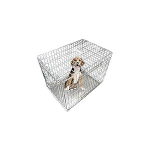 Ellie-Bo Cage Pliable pour Chiens/Chiots (Petite Taille à Grande Taille), Avec Plateau Métallique Argenté Amovible Anti-Mâchonnements, 2 Portes, Taille xl, 107 cm, Argenté