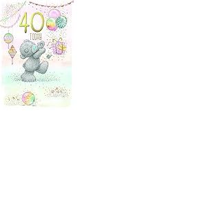 Me To You Tatty Teddy Carte d'anniversaire 40 ans Motif ours chassant les ballons – Collection officielle 15,2 x 22,9 cm