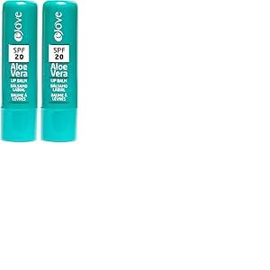 Ejove Rouge à Lèvres à l'Aloe Vera SPF20 4 g | Protection solaire UVA et UVB | Hydratation intense pour lèvres sèches et gercées | Soin quotidien pour lèvres sensibles (Lot de 2)