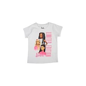 Barbie, T Shirt, Gar&ccedil;on, Fille, (4 &agrave; 10 Ans), Polo, D&eacute;bardeur, Chemise, Imprim&eacute;, V&ecirc;tements, Unisexe, Enfants, Sport, Respirant, Mod&egrave;le Bar 5202459 S1-5A, Blanc