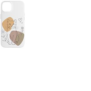Line Art American Curl Minimalist Coque pour iPhone 14 Plus
