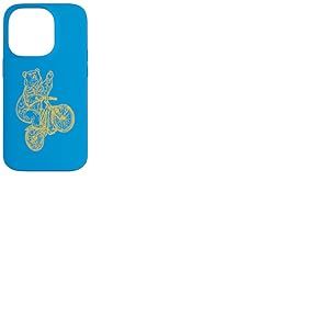 Ours Vélo Vélo Drôle Cycliste Animal Vélo Cool Bike Coque pour iPhone 14 Pro