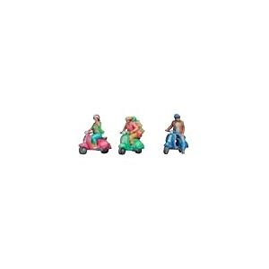 NOCH N Figurines conducteur de Scooter Miniature pour modélisme Piste Spur N, idéal pour Les dioramas et Le modélisme paysages