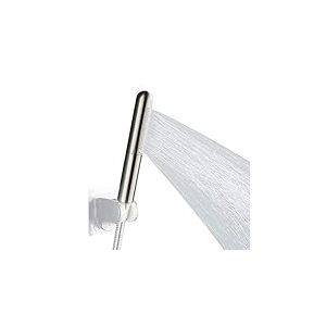 Pommeau de douche rond en cuivre massif de salle de bain pressuris&eacute; haute pression baguette de douche pulv&eacute;risateur finition nickel bross&eacute;