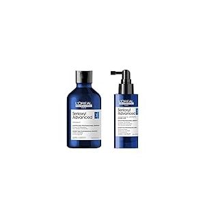 L'OREAL PROFESSIONNEL - Routine Pour Cheveux Clairesem&eacute;s & En Perte de Densit&eacute; - Serioxyl Advanced - +22% de volume Pendant 24h - Cheveux + Denses D&egrave;s 6 Semaines - Shampoing (300ml) + S&eacute;rum (90ml)