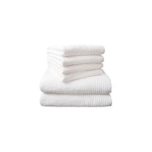 Dyckhoff 0410996005 Brilliant Ensemble de Toilette avec 4 essuie-Mains 50 x 100 cm et 2 Serviettes de Bain Blanc 70 x 140 cm