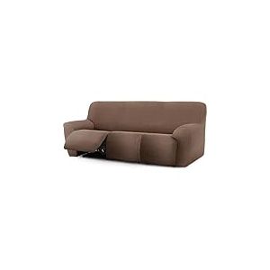 ECOMMERC3 Housse de canapé Relax Pieds 3 x 3, Super élastique bi-élastique, Respirante, Facile à Installer et à enlever, avec Mousse de Fixation et élastiques pour Repose-Pieds Marron