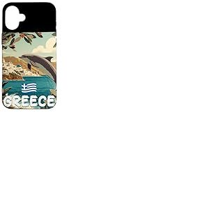 Superbe Costume de Dauphin Grec avec Vue sur la Gr&egrave;ce Coque pour iPhone 16 Plus