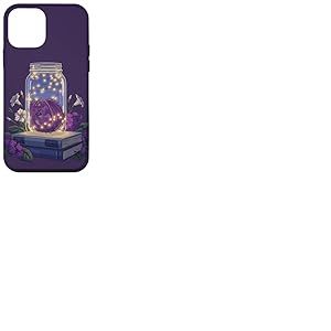 Dragon Violet endormi dans Un Bocal avec des Livres et des Fleurs Coque pour iPhone 12 Mini