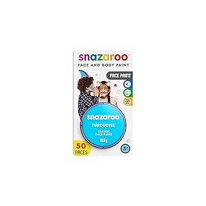 Snazaroo - Peinture Pour Visage et le Corps, Maquillage Pour Visage et Déguisement, Pour Enfants et Adults,Fard Blister 18 ML, Couleur Turquoise