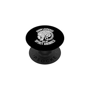 Léopard des neiges Amusant léopard des neiges PopSockets PopGrip Adhésif