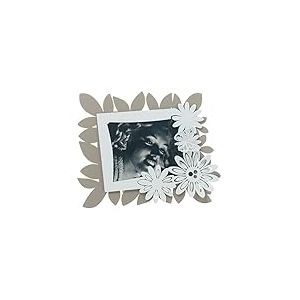 Arti & Mestieri Grand Cadre Photo Marguerites inspiré par la Nature de Design 100% fabriqué en Italie, en Fer, 27 x 22 cm (Sable et Blanc marbre)