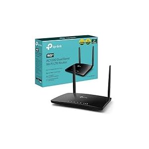 TP-Link Box, Routeur 4G+ LTE Cat.6 300 Mbps WiFi AC 1200 Mbps, 2 x SMA pour Antenne Externe, 4 Ports RJ45 Gigabit, Amovibles, OneMesh, Modem Carte SIM pour Tout Opérateur, Archer MR550