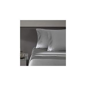 Vera Wang Luxueuse Parure 4 pièces de lit King Size en Satin de Coton Doux et Lisse à 320 Fils/cm², Belle décoration d’intérieur, Gris Acier