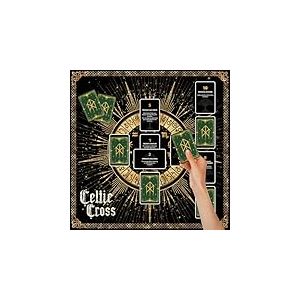 Tirmanaz Nappe d'autel, Nappe de Tarot en Velours, Nappe de Divination imprimée Croix Celtique pour la Lecture, Tapis de Tarot Noir pour Lire, Cartes, Divination, Sorcellerie, Magie