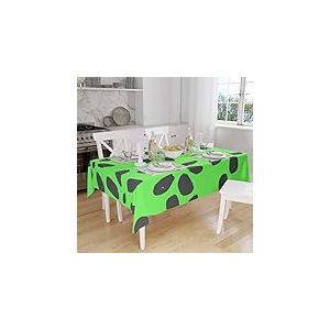 Bonamaison, Anti-moisissure, Séchage Rapide, Résistant aux Taches, Lavable en Machine, 100% Polyester Nappe de Table, Fumée Verte néon, 140 x 160 Cm - Conçu et Fabriqué en Turquie