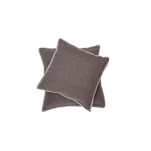 David Fussenegger Sylt Housse de Coussin Unie avec Point décoratif, Coton, Fango, Baumwolle