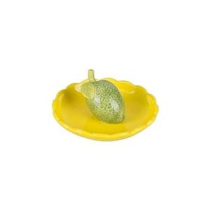 Villa d'Este Home Tivoli 2020 Soucoupe décorative ronde 11,2 cm en céramique design citron, Fruit Life