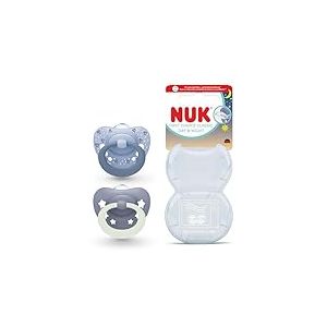 NUK Sucettes First Choice Classic Night, 0-6 mois, lot de 2