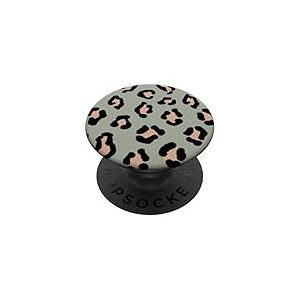 Joli motif léopard imprimé léopard gris sauge PopSockets PopGrip Adhésif