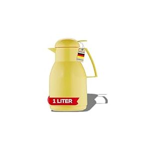 Helios Top Push Plastique Isotherme, 1.0 Litre, Plastique, Jaune, 30 x 30 x 25.7 cm