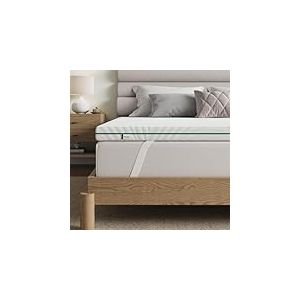 Novilla Surmatelas 160 X 200 CM – 7,5 cm Mémoire de Forme, Housse Lavable, Sangles Élastiques, Antidérapant, Certification de Sécurité – pour Matelas Ferme, Chambre d’Amis, Dortoir, Camping-Car