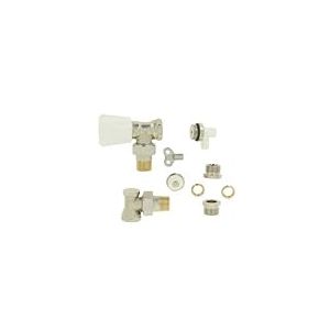 COMAP Kit manuel équerre 1/2" (15x21) - Inclus robinet, tête manuelle, raccord de réglage, purgeurs, clé - VMP05A20