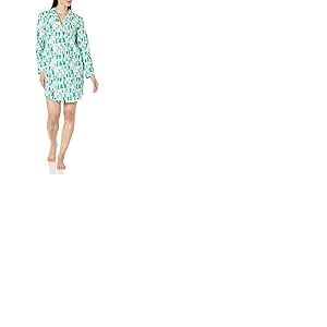 Amazon Essentials Chemise de Nuit à col cranté en Flanelle tissée (Grandes Tailles Disponibles) Femme, Écru Sapin de Noël, XXS