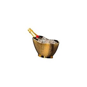 ABEL DESIGN, Glacette pour vin Petit Royal, Porte-Bouteilles vin et Porte Glace en polypropylène métallisé doré, Seau à Boissons Dim 16,5 cm, h 27 cm, fabriqué en Italie