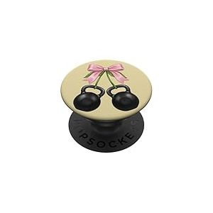 Kettlebells Bouilloire pour Filles et Femmes avec n&oelig;ud Rose PopSockets PopGrip Adh&eacute;sif