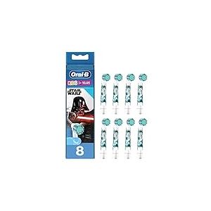 Oral-B Kids, Pack de 8 Brossettes De Rechange Embout Pour Brosse &Agrave; Dents &Eacute;lectrique Format Sp&eacute;cial Bo&icirc;te Aux Lettres, Enfant &agrave; Partir De 3 Ans, Brossage En Douceur, &Eacute;dition Star Wars, Darth Vader