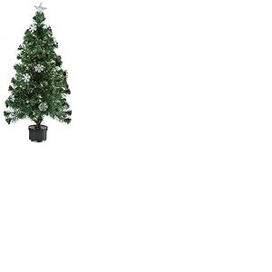 Christmas Gifts 49164 Sapin de Noël Fibre Optique - Flocon de neige, 60 cm, 60 branches, artificiel