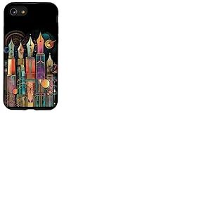 Stylo-Plume Art D&eacute;co Skyline avec g&eacute;om&eacute;trie Abstrait r&eacute;tro Coque pour iPhone SE (2020) / 7/8