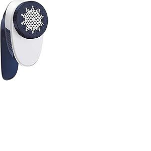 Tefal Rasoir Anti-Peluches JB1013 (4 Lames, 4 réglages de Hauteur, Moteur 3 V, Facile à Vider) Blanc/Bleu