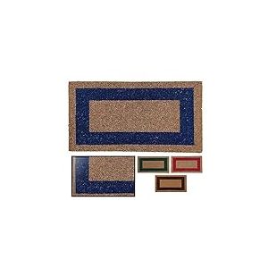 LucaHome Paillasson d'entrée CASA en Fibre de Coco Naturelle, antidérapant, Original et élégant, résistant pour Maison, Bureau, terrasse et Jardin (Bleu, 50 x 90 cm)